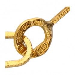 Björn Weckström voor Lapponia 14 kt. geelgouden 'Cheek to Cheek' collier bezet met cultivé parel.
