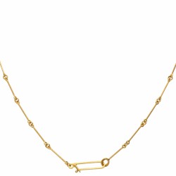 Björn Weckström voor Lapponia 14 kt. geelgouden 'Cheek to Cheek' collier bezet met cultivé parel.