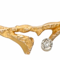 Björn Weckström voor Lapponia 14 kt. geelgouden 'Spring Dew' collier bezet met ca. 0.02 ct. diamant.