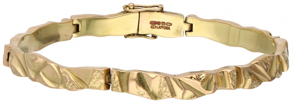 Björn Weckström voor Lapponia 14 kt. geelgouden 'Scintilla' design armband.