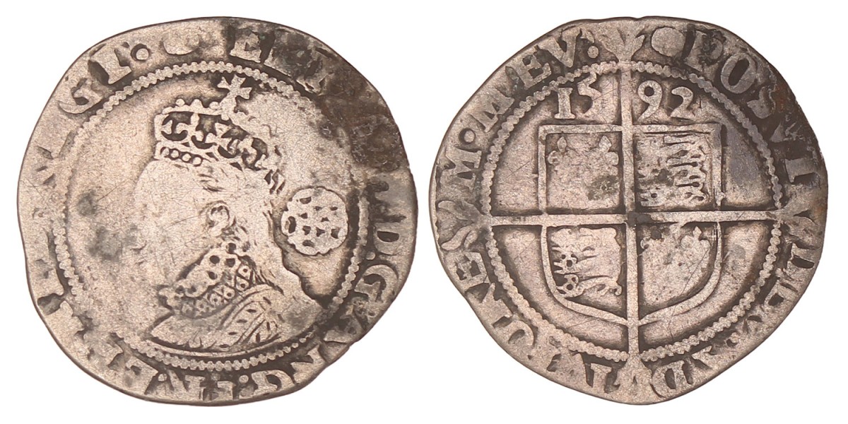 Great Britain. Elizabeth I. Sixpence. 1592.