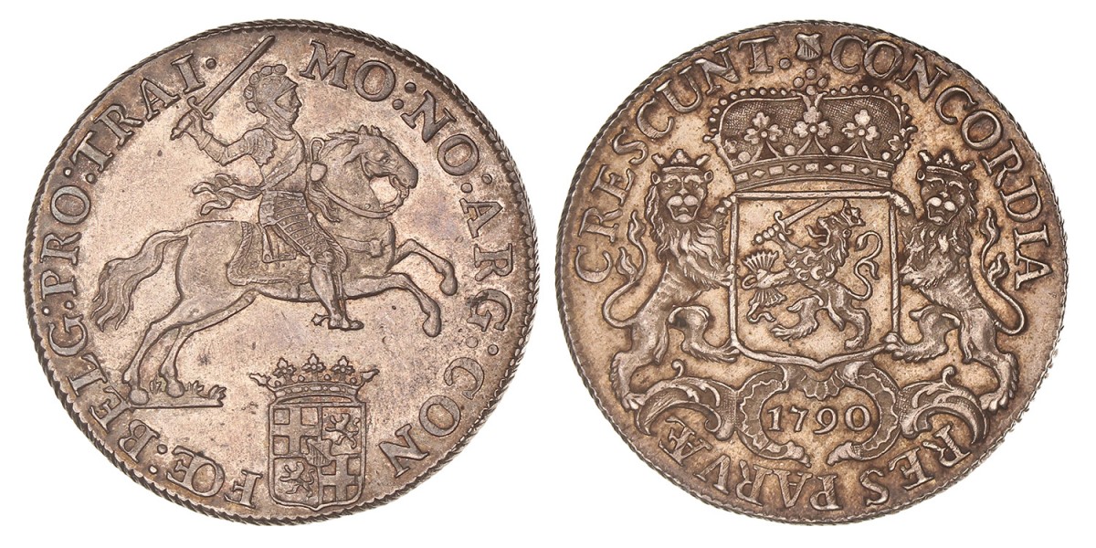 Dukaton of Zilveren Rijder. 1790. Prachtig +.
