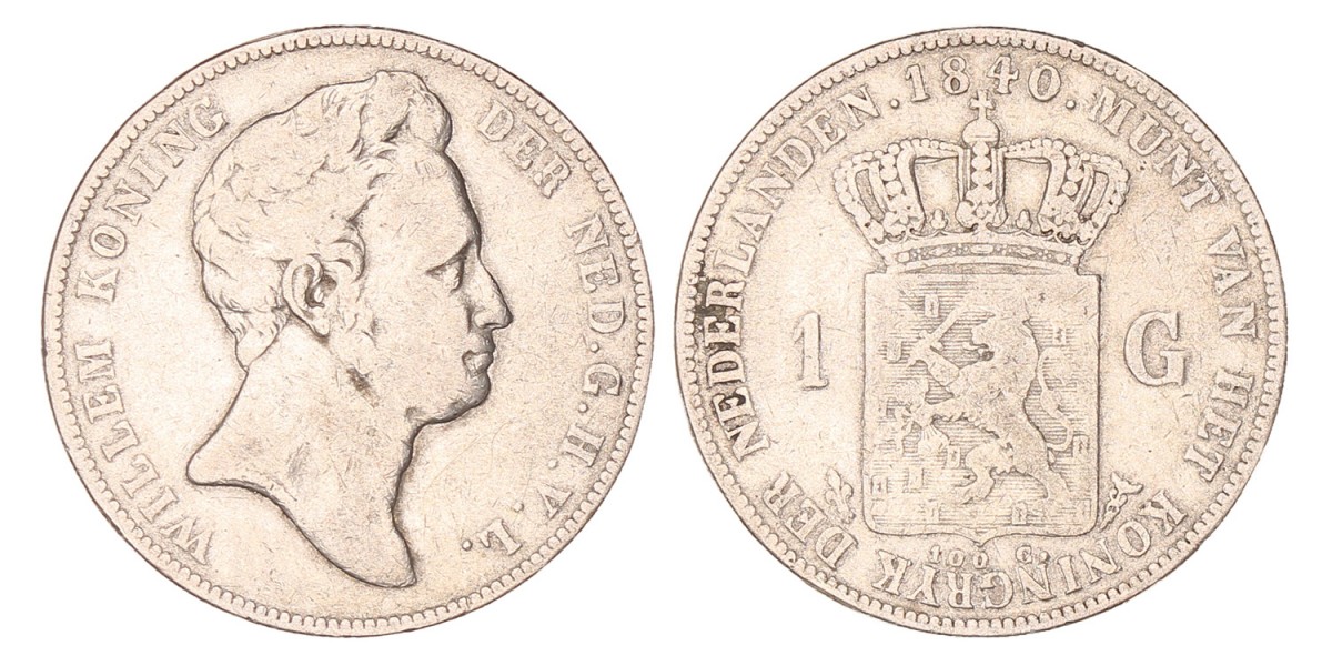 1 Gulden. Willem I. 1840. Fraai.