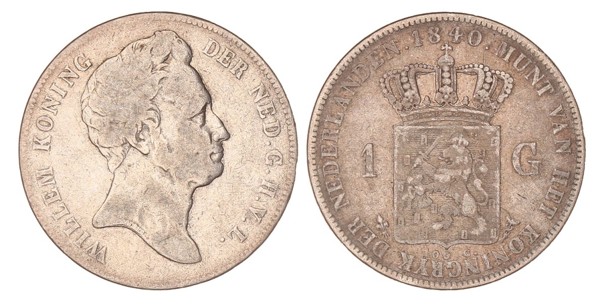 1 Gulden. Willem I. 1840. Fraai -.