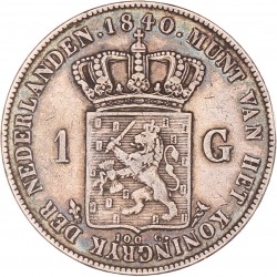 1 Gulden. Willem I. 1840. Zeer Fraai +.