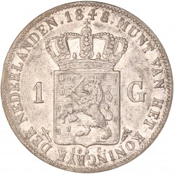 1 Gulden. Willem II. 1848. Prachtig -.