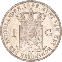 1 Gulden. Willem II. 1848. Prachtig -.