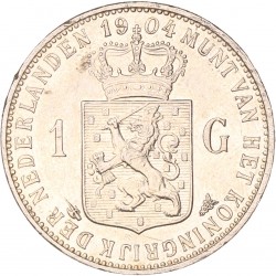 1 Gulden. Wilhelmina. 1904. Prachtig +.