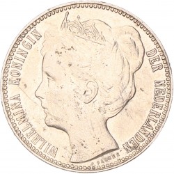 1 Gulden. Wilhelmina. 1904. Prachtig +.