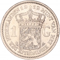 1 Gulden. Wilhelmina. 1912. Prachtig +.