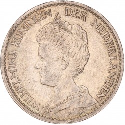 1 Gulden. Wilhelmina. 1917. Zeer Fraai +.