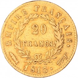 20 Francs. Napoleon. 1813. Zeer Fraai.