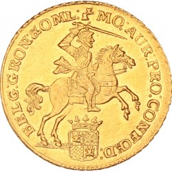 Halve gouden rijder van 7 Gulden. Groningen en Ommelanden. 1761. UNC -.