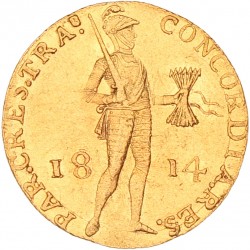 Gouden dukaat. Utrecht. Willem I. 1814. Zeer Fraai / Prachtig.