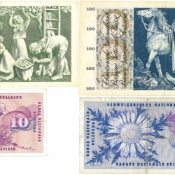 Switzerland. 10/20/50/100 Francs. Banknote. Type 1969-1972. - Fine / Very fine.