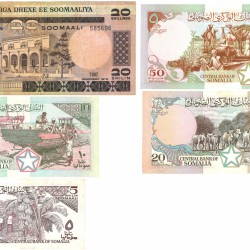 Somalia. 5/10/2x 20/50 Shilin. Banknote. Type 1978-1989. - Very fine – UNC.