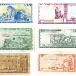 Kenya. 2x5/2x10/20/100 Shillings. Banknote. Type 1966-1978. - Very good – UNC.