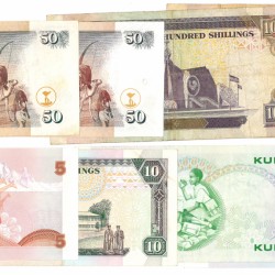 Kenya. 5/2x10/20/2x50/100/200 Shillings. Banknote. Type 1984-2005. - Fine – Extremely fine.