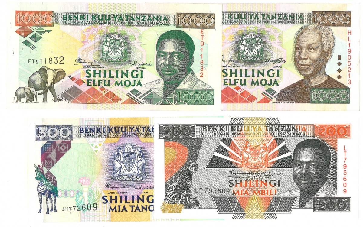 Kenya. 200/500/2x 1000 Shilingi. Banknote. Type 1989-1992. - Very fine – UNC.