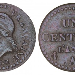 France. Republic. Centime. An 6 A.