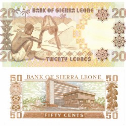 Sierra Leone. 50 cents/20 Leones. Banknote. Type 1984. - UNC.