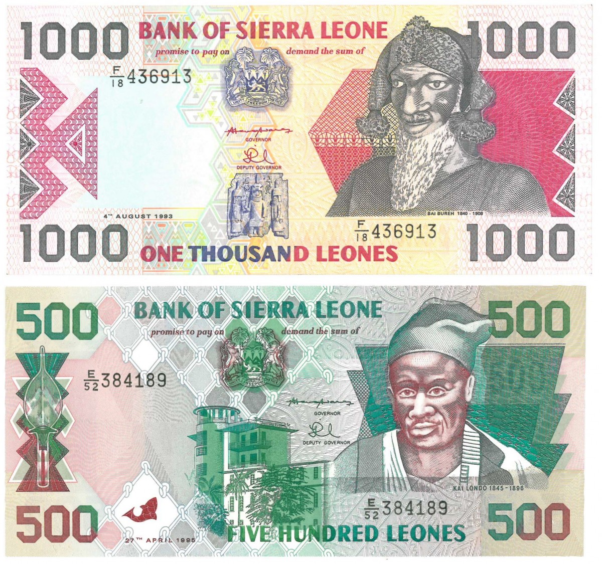 Sierra Leone. 500/1000 Leones. Banknote. Type 1993-1995. - UNC.