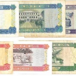 Gambia. 2x5/2x10/2x25/2x50 Dalasis. Banknote. Type 1991-1995. - Fine – UNC.