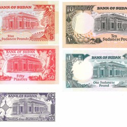 Sudan. 25/50 Piastres/1/5/10 Pounds. Banknote. Type 1985. - Extremely fine / UNC.
