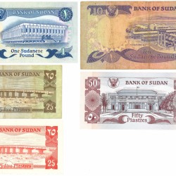 Sudan. 2x 25/50 Piastres/1/10 Pounds. Banknote. Type 1981-1984. - Fine – UNC.