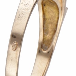 Björn Weckström voor Lapponia 14 kt. geelgouden 'Small Word' ring bezet met cultivé parel.