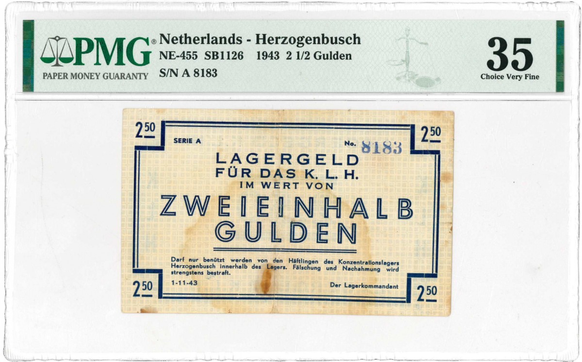 Nederland. 2½ gulden. Bankbiljet. Type 1943. Type Herzogenbusch. - Zeer Fraai.