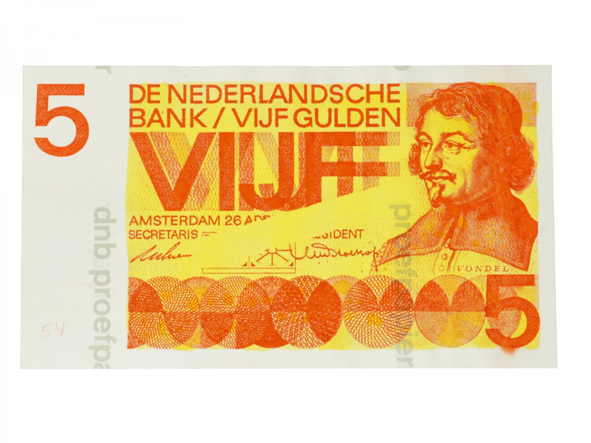 Nederland. 5 gulden. Proefdruk. Type 1966. Type Vondel I. - UNC.