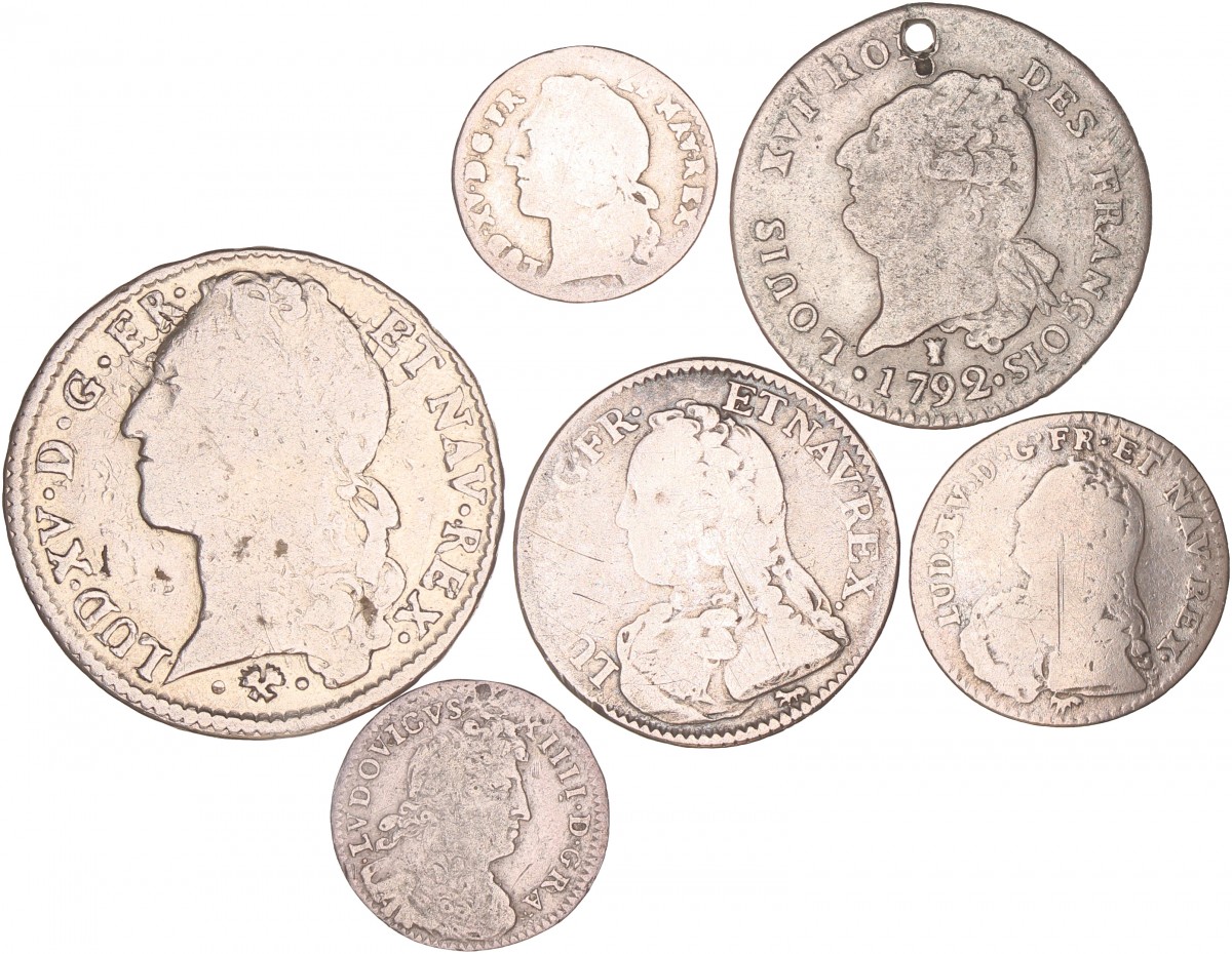 France. Lot (6) Silver coins.
