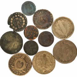 France. Louis XVI. Lot (11) Bronze coins. Late 18th century.