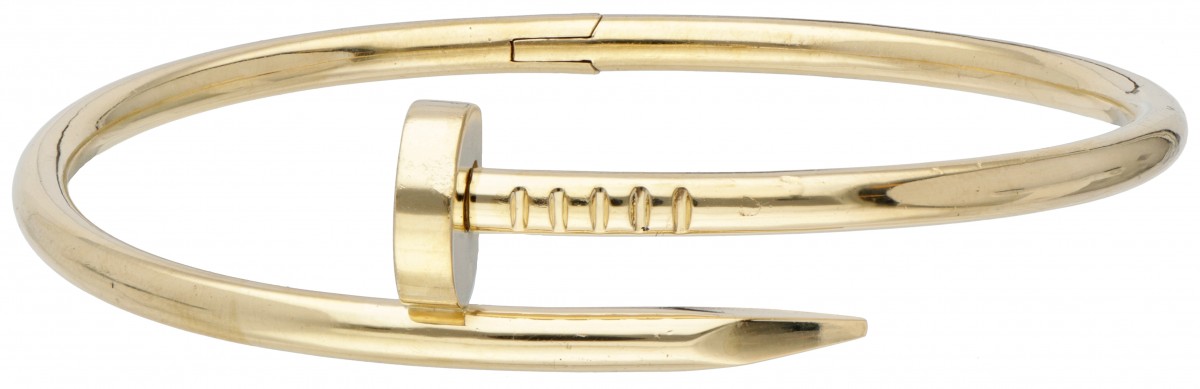 18 kt. Geelgouden klassieke Cartier 'Juste un Clou' bangle armband.