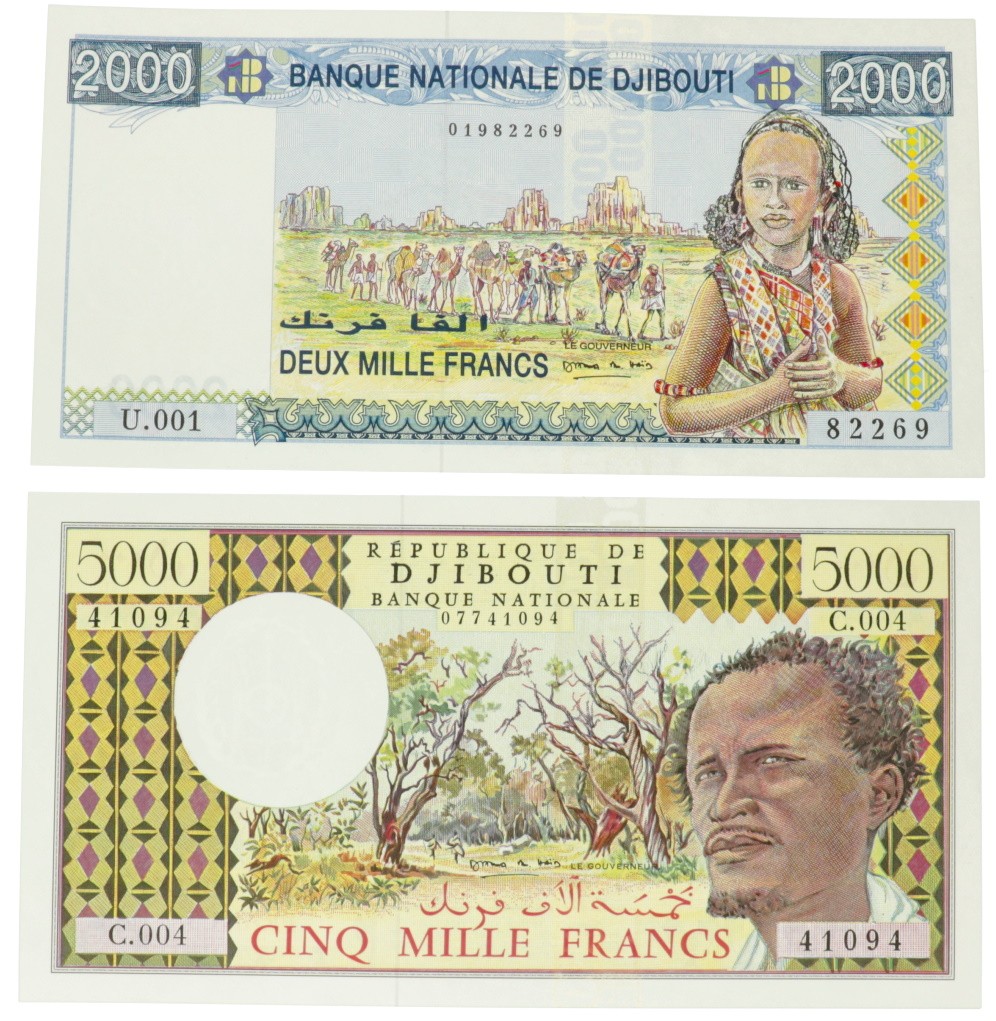 Djibouti. 2000/5000 Francs. Banknote. Type ND. - UNC.