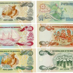 Bahamas. Lot 6 notes. Banknote. Type 1974-2001. - UNC.