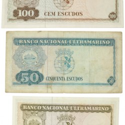 Timor. Lot 3 notes. Banknote. Type 1963-1967. - Very fine.