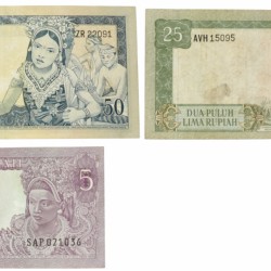 Indonesia. Lot 3 notes. Banknote. Type 1960. - Very fine.