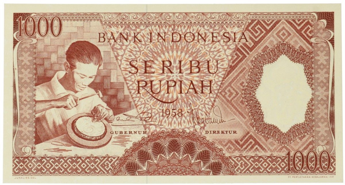 Indonesia. 1000 Rupiah. Banknote. Type 1958. - UNC.