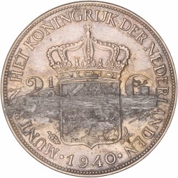 2½ Gulden. Wilhelmina in Londen. 1940. Zeer Fraai +.