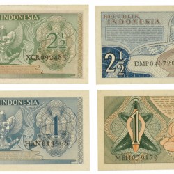 Indonesia. Lot 4 notes. Banknote. Type 1956-1961. - Extremely fine / UNC.