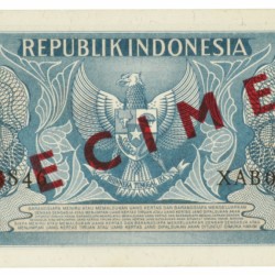 Indonesia. 1 Rupiah. Specimen. Type 1954. - UNC.