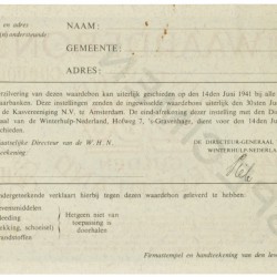 Nederland. 2½ gulden. Waardebon. Type 1940-1941. - UNC.