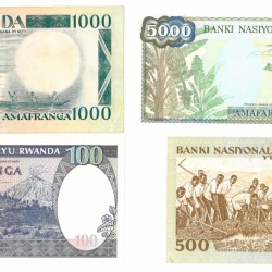 Rwanda. 100/500/1000/5000 Francs. Banknote. Type 1981-1988. - Fine – UNC.