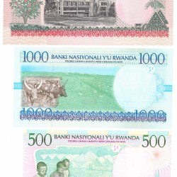 Rwanda. 500/1000/5000 Francs. Banknote. Type 1998. - UNC.