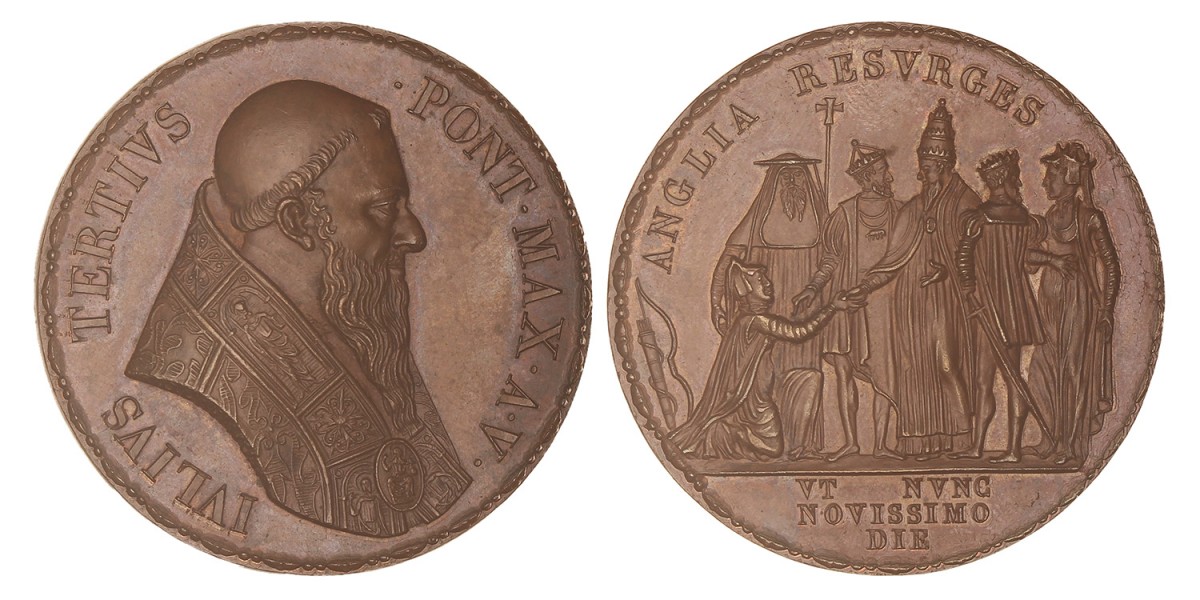 Italian states. Papal states. An V (1555). Return of England to the Catholic faith.