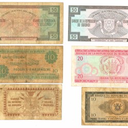 Burundi. 5/2x10/20/2x50 Francs. Banknote. Type 1964-1993. - Very good – UNC.