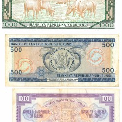 Burundi. 100/500/1000 Francs. Banknote. Type 1981-1992. - Fine – UNC.