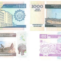 Burundi. 50/100/500/1000 Francs. Banknote. Type 1993-1999. - Fine – UNC.